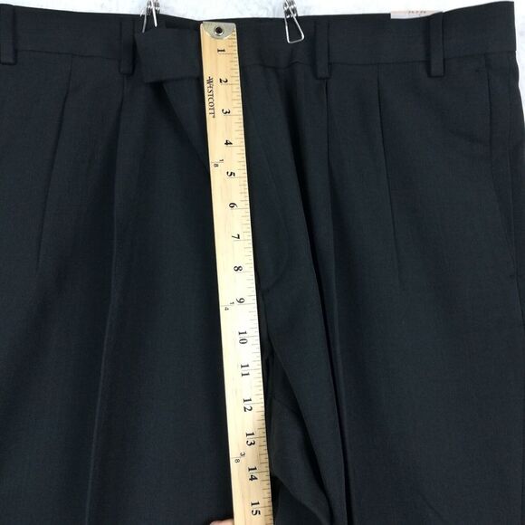 John Henry Mens Pants Modern Fit Trouser Black Casual Work Pleated 42x32 New - Picture 4 of 12